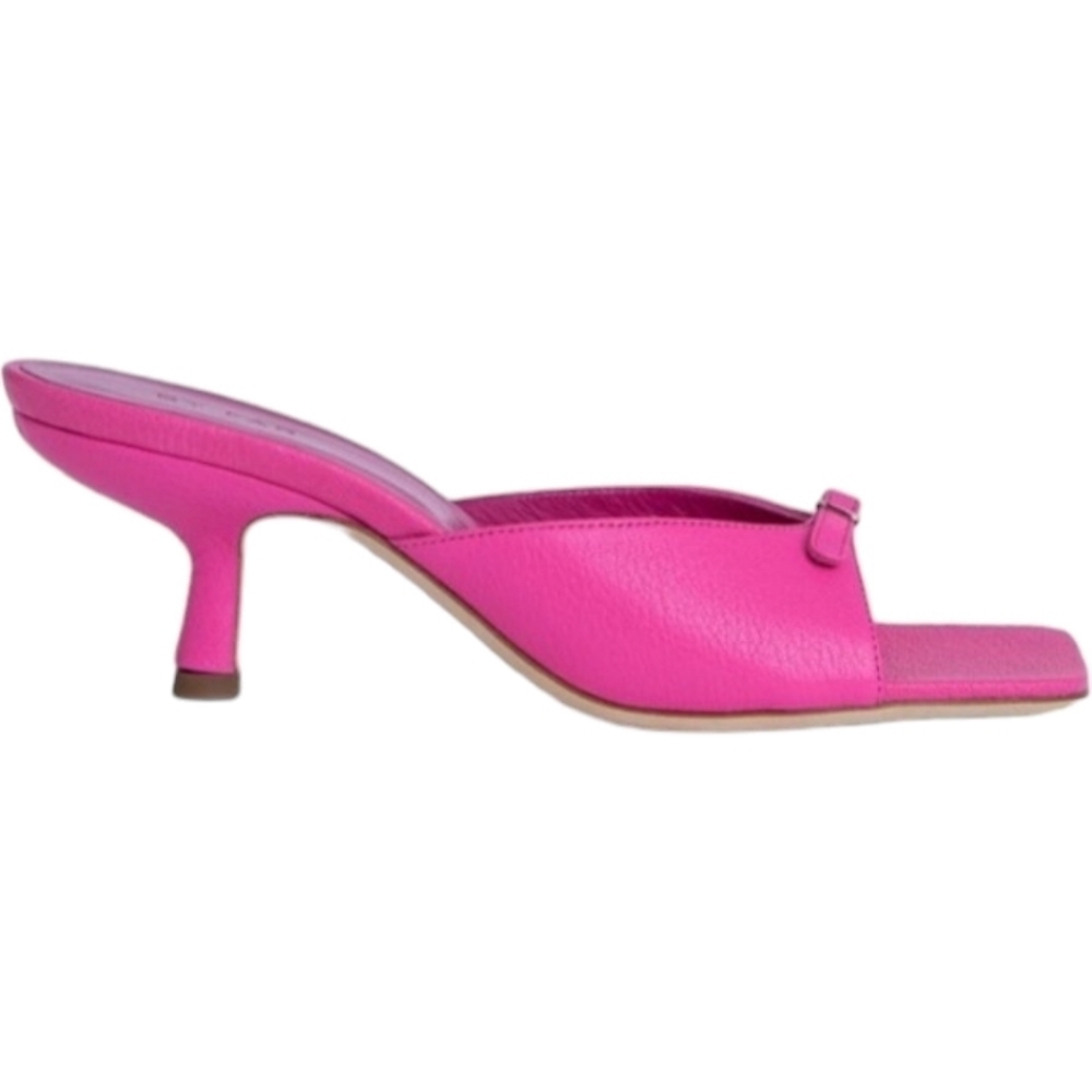 BY FAR Erin Grained Leather Mules, Size 8, Hot Pink, NIB - Picture 4 of 17